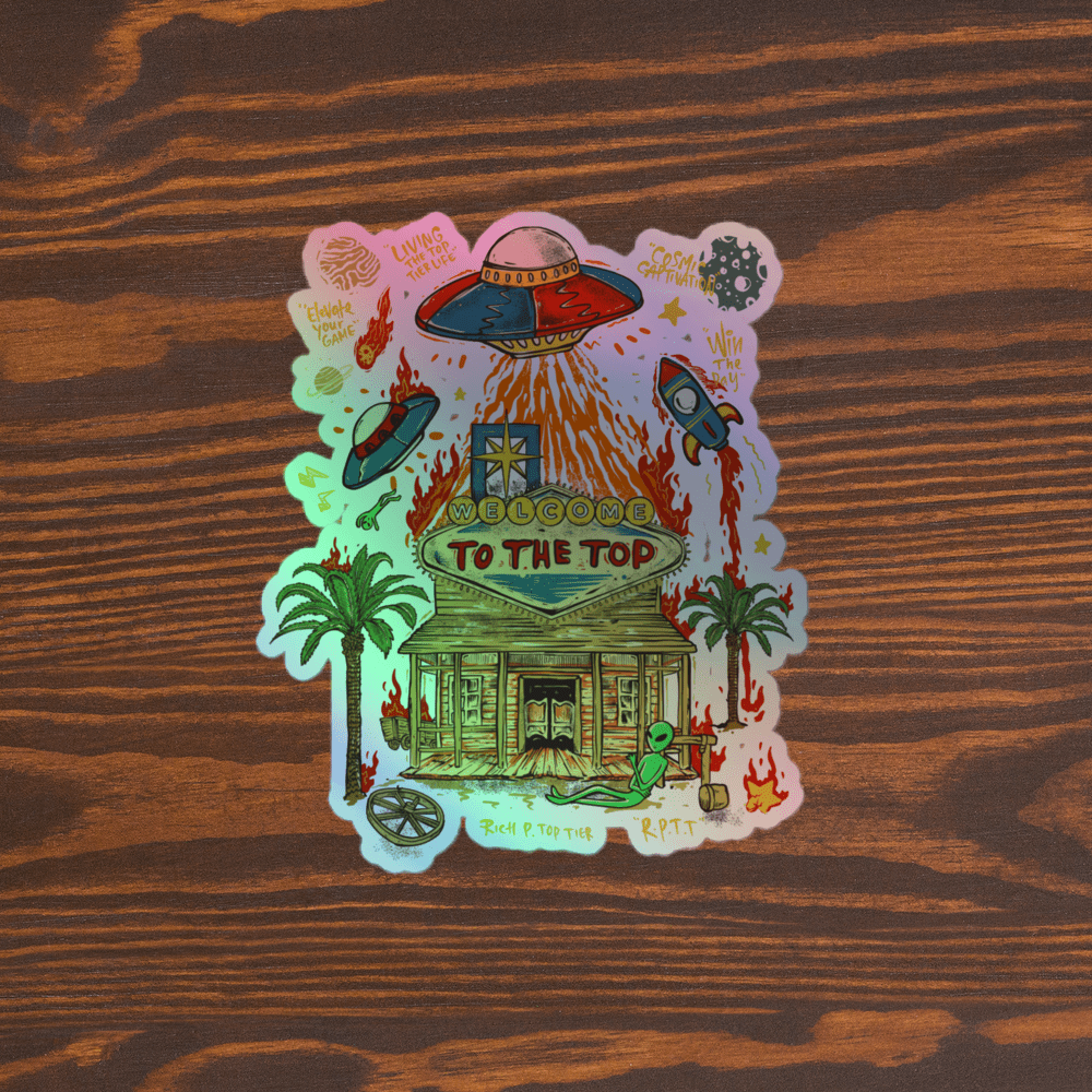 Elevate Your Style with the Cosmic Vibes Holographic Sticker